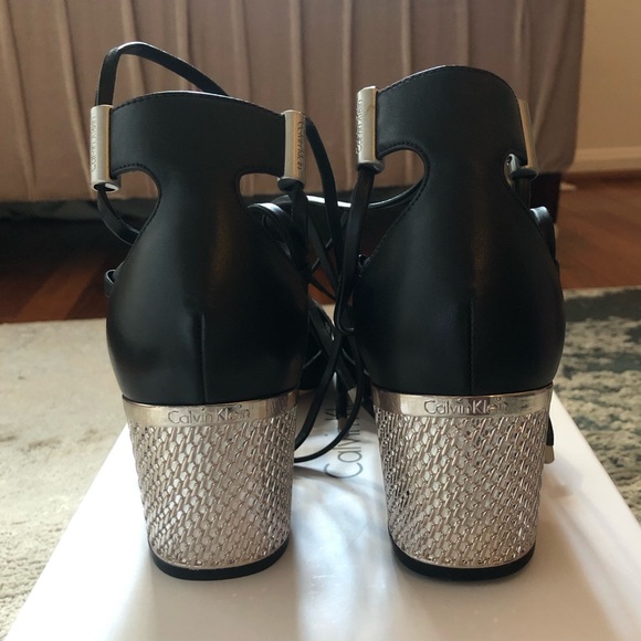 Calvin Klein black strappy heels 🖤 - Picture 4 of 7